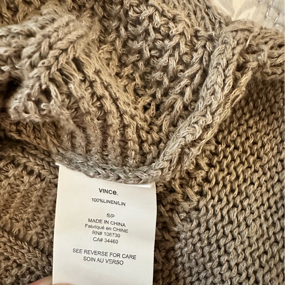 Vince 100% Linen Knit Pullover Crew Neck Sweater - Picture 5 of 6